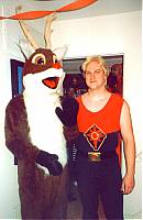  Alex (As the 1970's FLASH 
GORDON 
w/ RUDOLPH)  Rick and Alex have been friends since his earliest days 
in
 comics!  They both take their cartoons seriously!