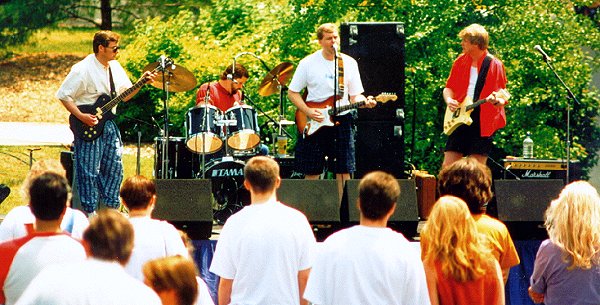 Rick Goldschmidt's 
band THE STARVING ARTISTS perform at THE WORLD MUSIC THEATER Summer, 1995