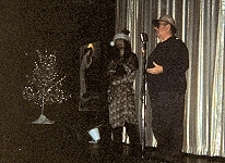 Host Wally Wingert (left) & Larry Mann (right) on stage.