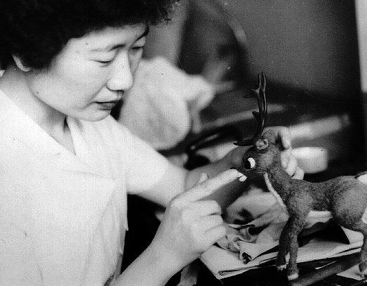 KYOKO KITA working on the original Rudolph puppet back in 1964!