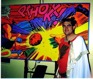 Rick as Captain Marvel at ALEX ROSS' ANNUAL HALLOWEEN PARTY