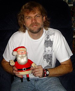 Rick Goldschmidt with the original Rankin/Bass Santa puppet!