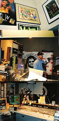 Vaious shots of Mancow's studio at Chicago radio station Q101.