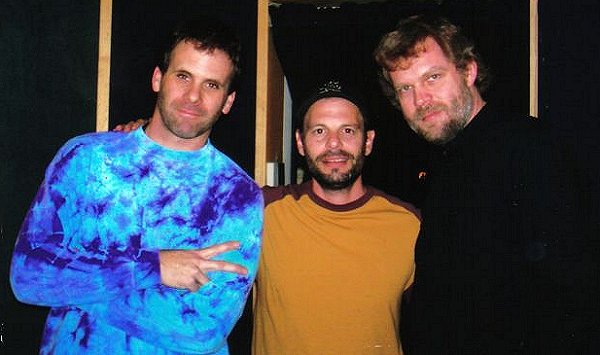 Mayberry Studios engineer George Keller (left), Gin Blossoms' Robin Wilson (center), and Rick Goldschmidt (right).